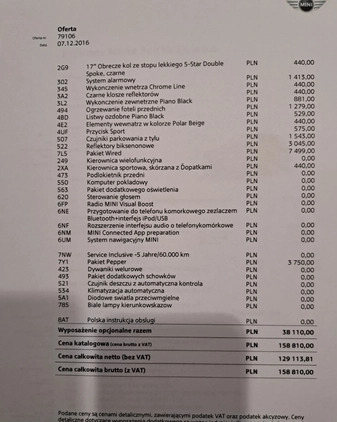 MINI Countryman cena 79500 przebieg: 49000, rok produkcji 2016 z Trzebnica małe 92